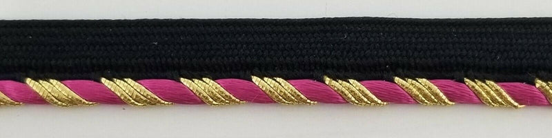 7/16" Metallic Piping with Lip Trim -18 Yards- Many Colors Available!
