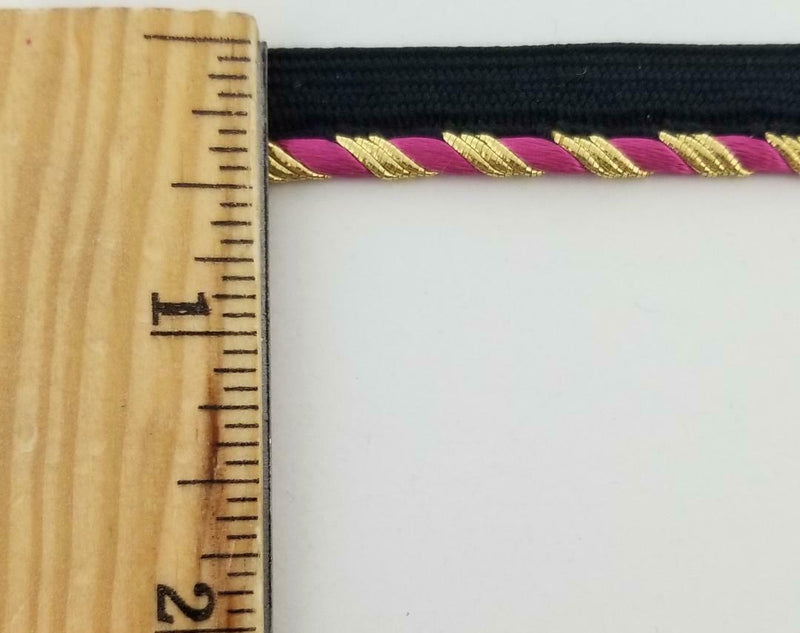 7/16" Metallic Piping with Lip Trim -18 Yards- Many Colors Available!