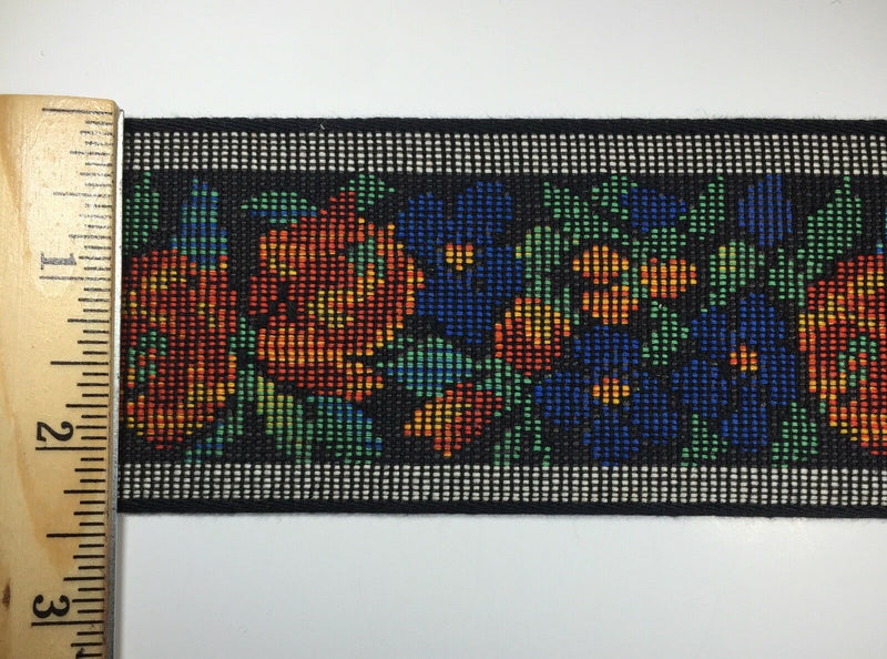 2.5" Woven Tapestry Floral Webbing Trim - 7 Continuous Yards - COLOR OPTIONS!