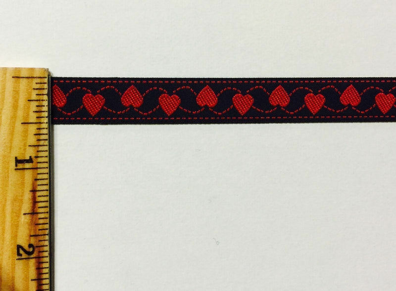 1/2" Hearts Ribbon - 15 Yards - Many Colors Available!