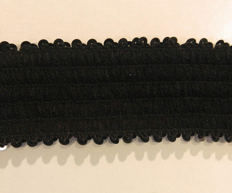 6 ROW (2-1/8") STRETCH SEQUIN TRIM - 6 Continuous Yards - Many Colors Available