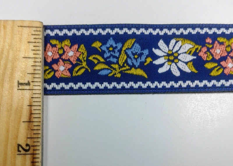 1" Jacquard Woven Floral Ribbon Trim - 10 Yards - Many Colors!