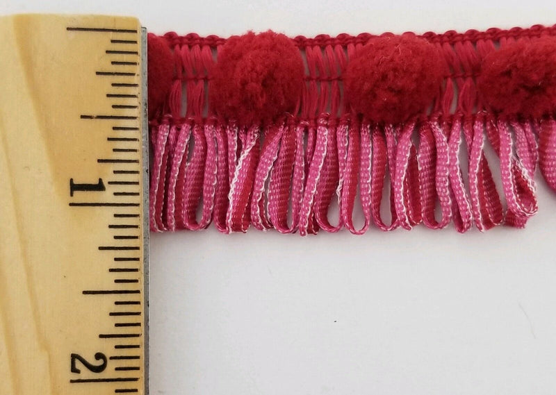 Pom Pom Trim w/ Fringe Trimming - 9 Total Yards - Many Colors Available!