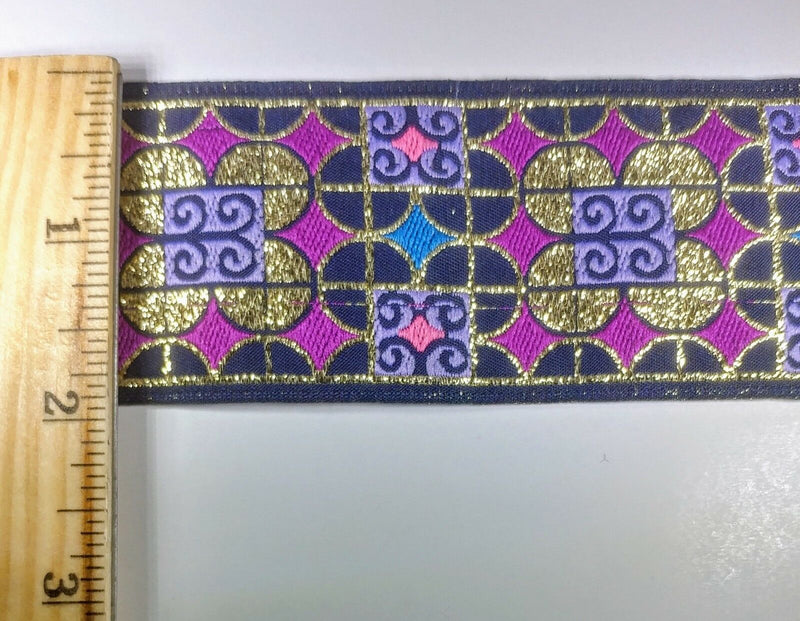 15 Continuous Yards - Jacquard Woven Ribbon Trim - 1 7/8" Wide - MANY COLORS!