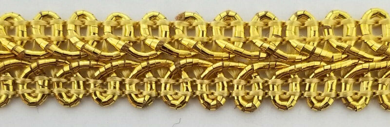 1/2" Metallic French Chinese Braid Gimp Trim - 10 Continuous Yards - MADE IN USA