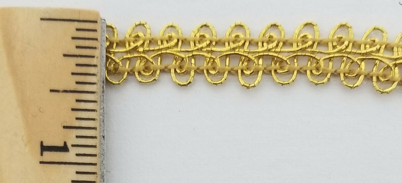 7/16'' Metallic French Chinese Braid Gimp Trimming - 18 Continuous Yards - MADE IN USA