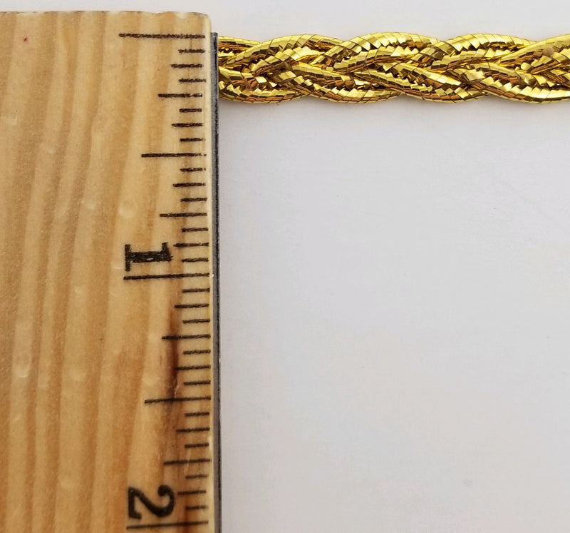 1/4" Metallic Braid Gimp Trimming - 18 Continuous Yards - Gold