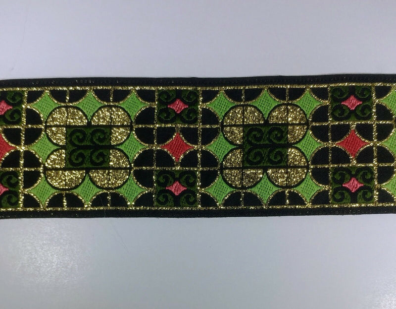 15 Continuous Yards - Jacquard Woven Ribbon Trim - 1 7/8" Wide - MANY COLORS!