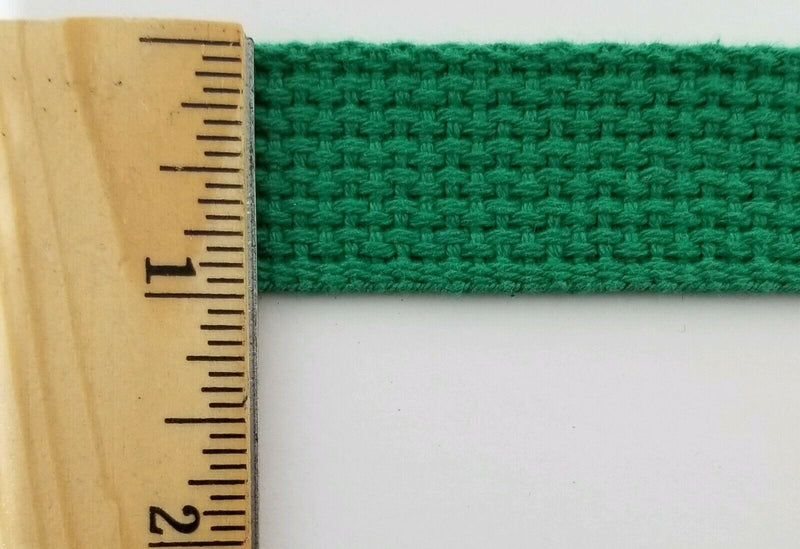 1" Cotton Webbing - 10 Continuous Yards - MANY COLORS AVAILABLE - Made in USA