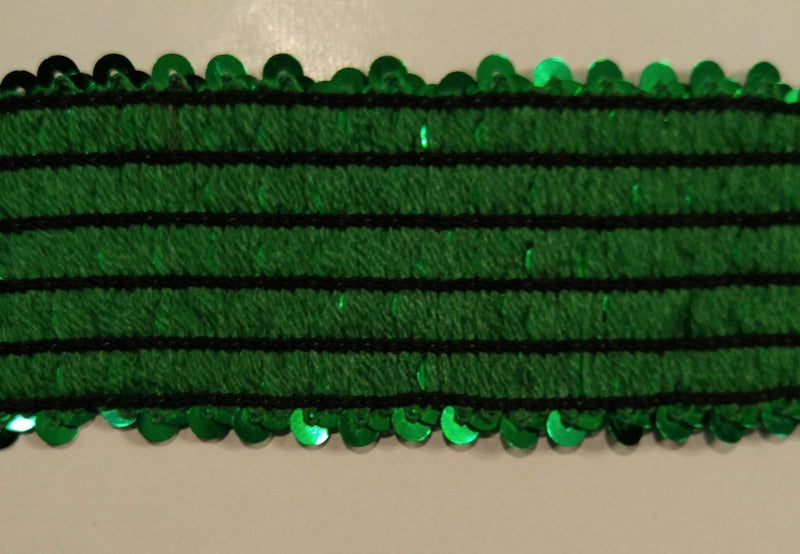 6 ROW (2-1/8") STRETCH SEQUIN TRIM - 6 Continuous Yards - Many Colors Available