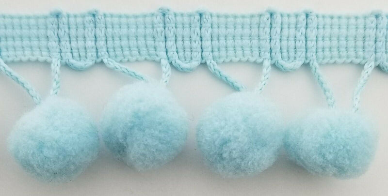 5/8" Pom Pom Poly Ball Fringe- 12 Continuous Yards - Many Colors!