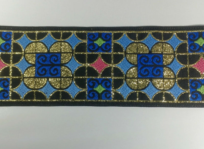 15 Continuous Yards - Jacquard Woven Ribbon Trim - 1 7/8" Wide - MANY COLORS!