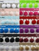 5/8" Pom Pom Poly Ball Fringe- 12 Continuous Yards - Many Colors!