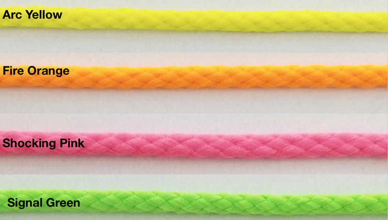 1/8" Neon Polyester Braided Bolo Cord Trim - 36 Yards - Color Options