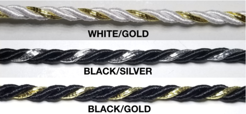 1/8" TWIST CORD ROPE TRIMMING WITH METALLIC - 15 YARDS - MANY COLORS!
