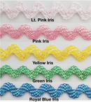 3/8" Iridescent Ric Rac Zig Zag Trim - 18 Yards - Many Colors!