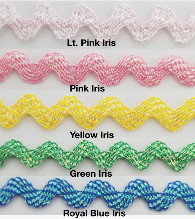 3/8" Iridescent Ric Rac Zig Zag Trim - 18 Yards - Many Colors!