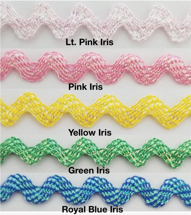 3/8 Iridescent Ric Rac Zig Zag Trim - 18 Yards - Many Colors!