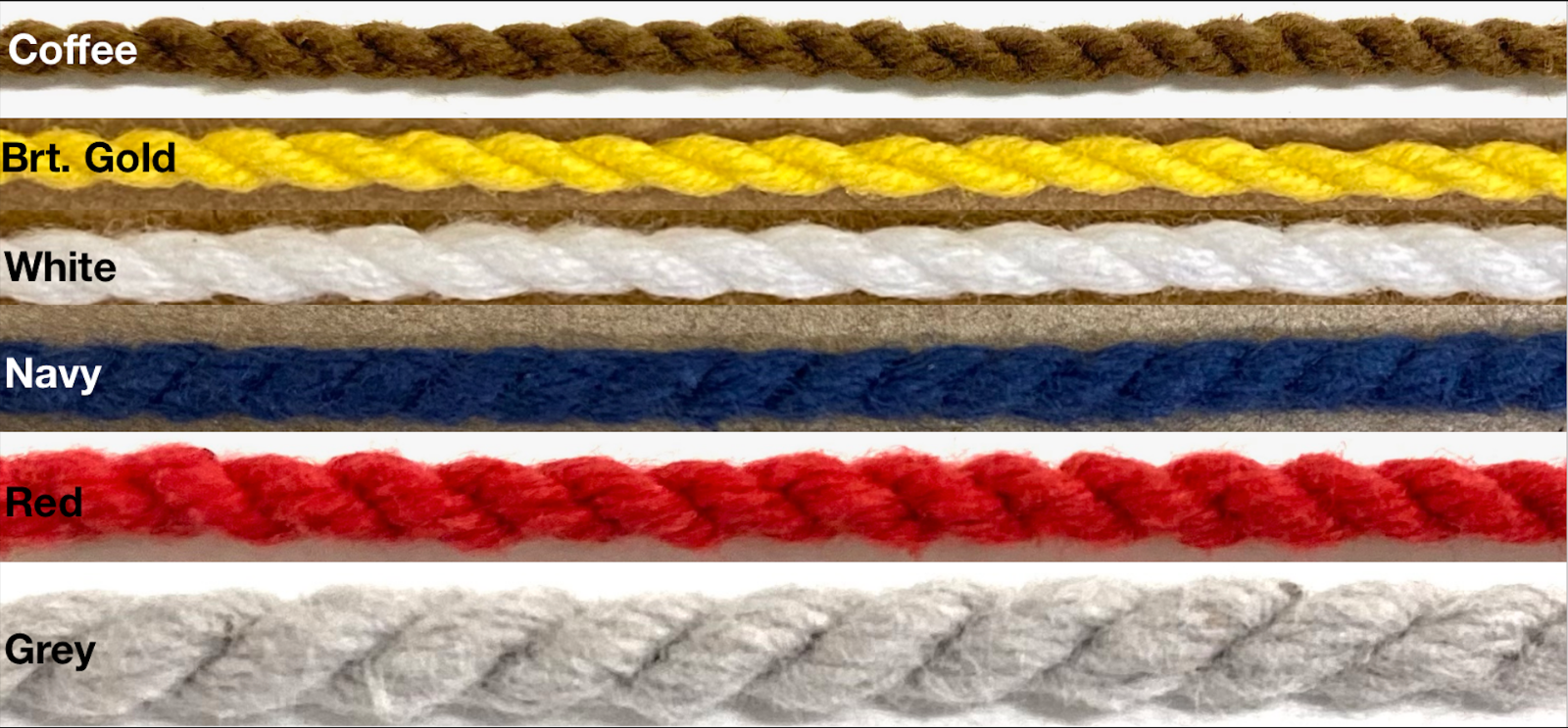 Tide Small Rope Small Cotton Nautica Twist Cord Rope Trimming -24 Yards- MADE IN USA!