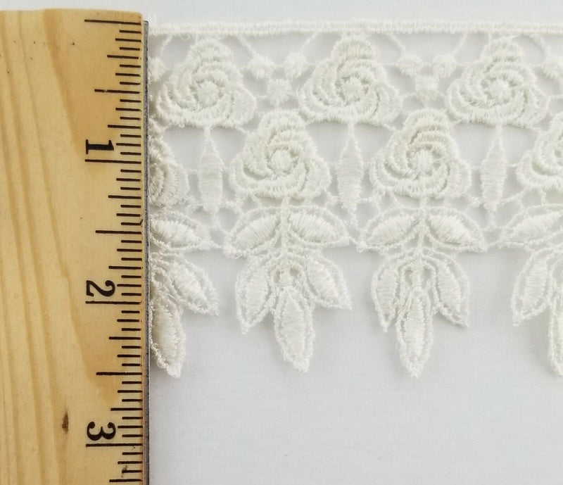 2-1/2" Floral Venise Venice Lace Trim - 7 Continuous Yards - Colors Available!