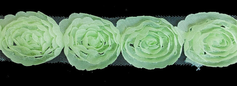 1" Flower Floral 3D Rose Chiffon Lace Trimming - 10 Yards!