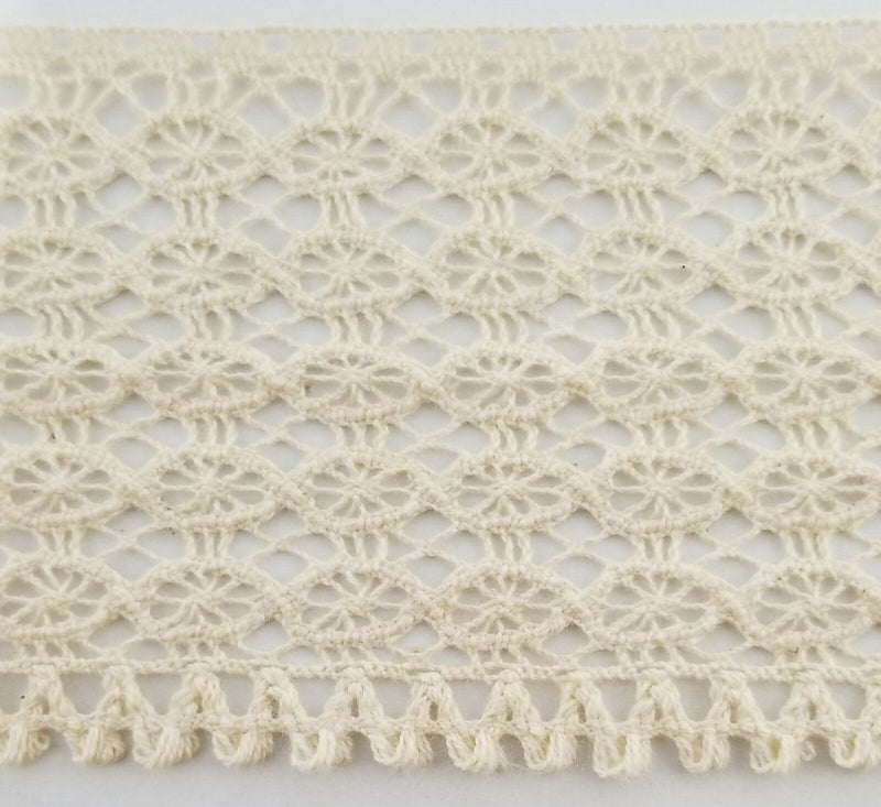 3" Cotton Cluny Lace Trimming - 8 Continuous Yards