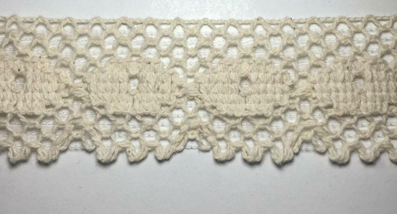 1.5" Cluny Lace Trimming - Color: Natural- Put-Up: 10 Continuous Yards