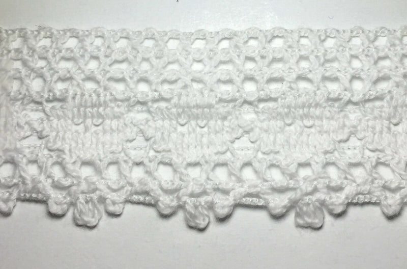 1.5" Cluny Lace Trimming - Color: White - Put-Up: 10 Continuous Yards