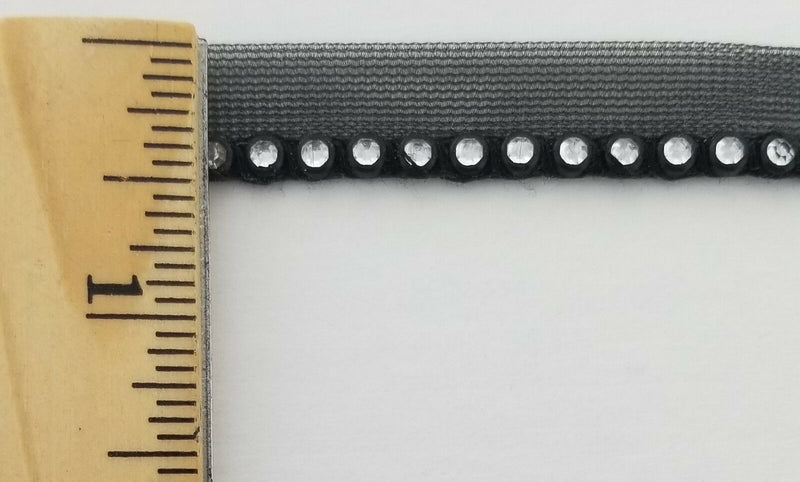 Acrylic Rhinestone Piping Trimming w/ Black Apron - 18 Yards