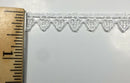 7/16" Heart Venice Venise Narrow edge Lace Trim - 18 Continuous Yards - White