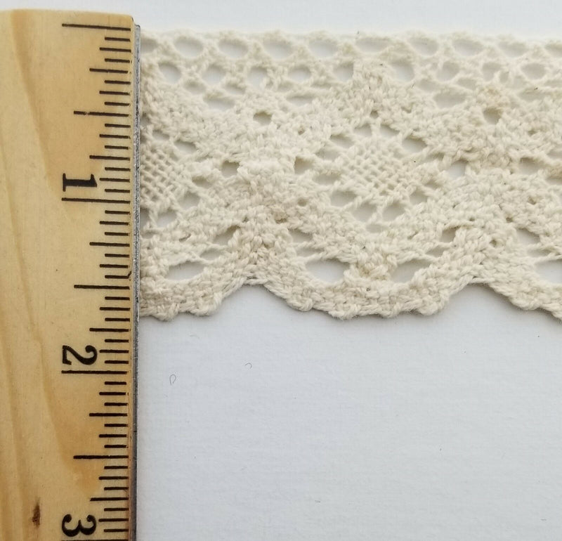 1-3/4" Cotton Cluny Lace Trimming - 10 Continuous Yards