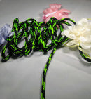 Drawcord Round Braided Drawstring Cord - Col: Black Green - 36 Yards