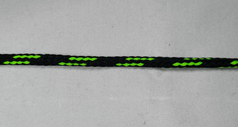 Drawcord Round Braided Drawstring Cord - Col: Black Green - 36 Yards