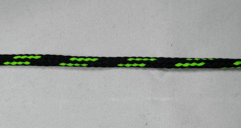 Drawcord Round Braided Drawstring Cord - Col: Black Green - 36 Yards