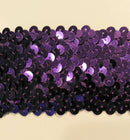 6 ROW (2-1/8") STRETCH SEQUIN TRIM - 6 Continuous Yards - Many Colors Available