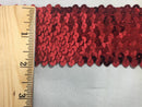 6 ROW (2-1/8") STRETCH SEQUIN TRIM - 6 Continuous Yards - Many Colors Available