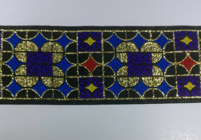 15 Continuous Yards - Jacquard Woven Ribbon Trim - 1 7/8" Wide - MANY COLORS!