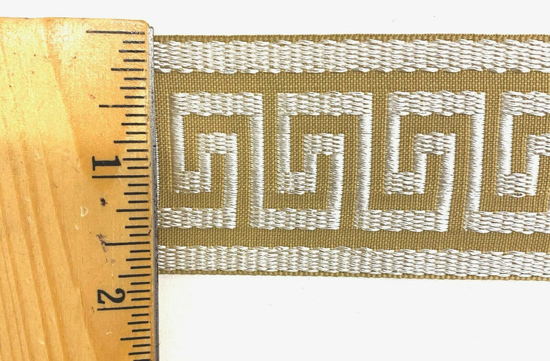 1-3/4" Greek Key Jacquard Woven Ribbon Trim - 6 Continuous Yards - Many Colors!