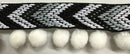 1/2" Pom Pom Poly Ball Fringe with Jacquard Ribbon - 12 Yards!