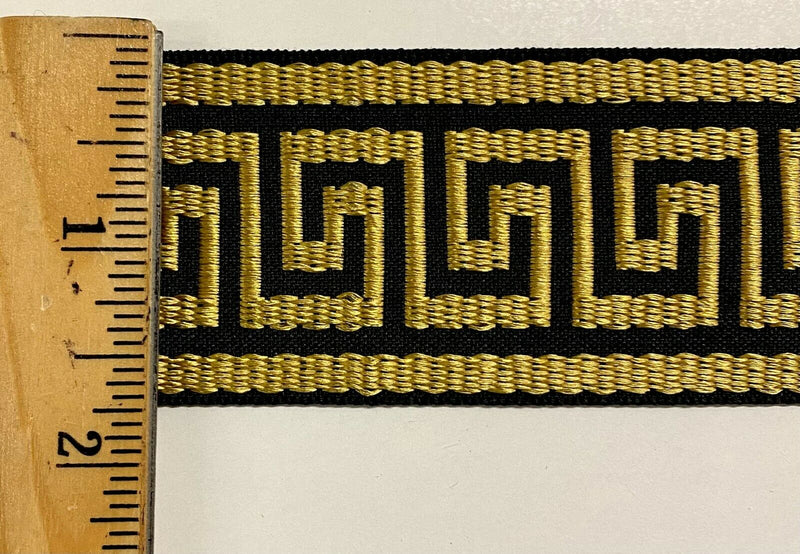 1-3/4" Greek Key Jacquard Woven Ribbon Trim - 6 Continuous Yards - Many Colors!