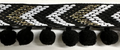 1/2" Pom Pom Poly Ball Fringe with Jacquard Ribbon - 12 Yards!