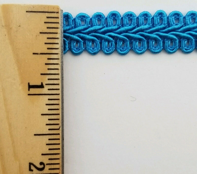 Turquoise Blue Upholstery Trim, Waves Gimp Braid, Furniture Trim, 9-10mm  23/64 Inch Wide, Col 20 