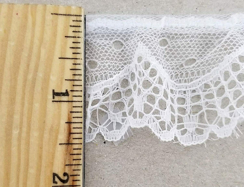 1.5" Ruffled Gathered Lace Trimming - 12 Yards