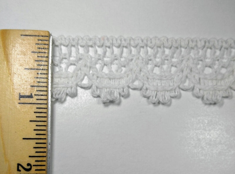 1" Cluny Lace Trimming Color: White - Put-Up: 15 Continuous Yards