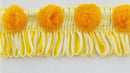Pom Pom Trim w/ Fringe Trimming - 9 Total Yards - Many Colors Available!